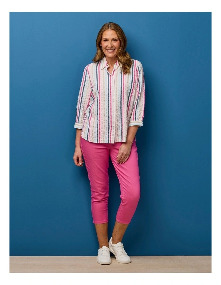 Cassandra Stripe 3/4 Sleeve Shirt image 6