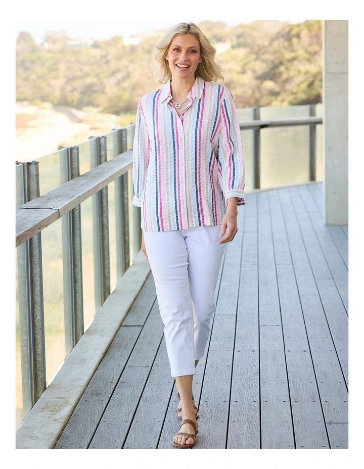 Cassandra Stripe 3/4 Sleeve Shirt image 7