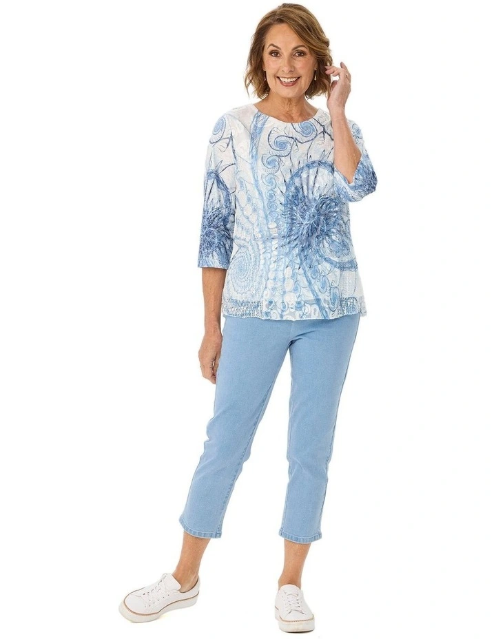 Savvy Swirl 3/4 Sleeve Top image 4