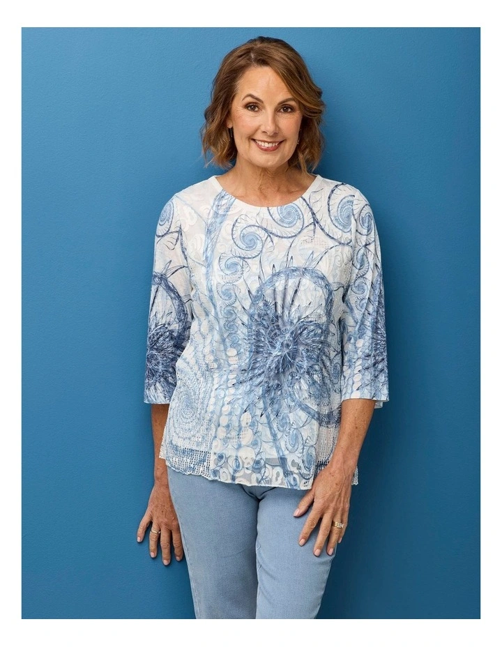 Savvy Swirl 3/4 Sleeve Top image 6