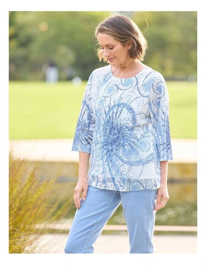 Savvy Swirl 3/4 Sleeve Top image 7