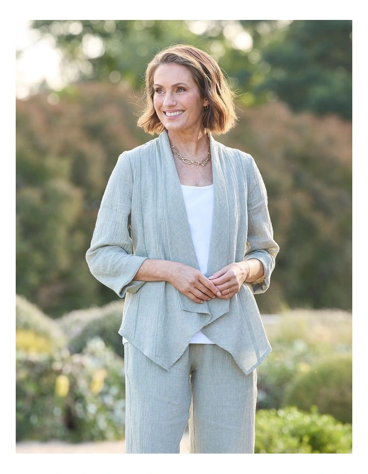 Lumina 3/4 Sleeve Waterfall Cardi image 7