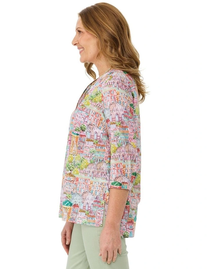 Florence 3/4 Sleeve Open Neck Shirt image 3