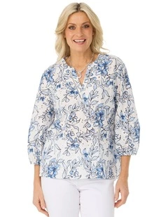 Orly 3/4 Sleeve Broderie Blouse
