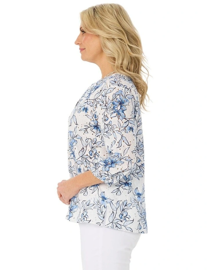 Orly 3/4 Sleeve Broderie Blouse image 3