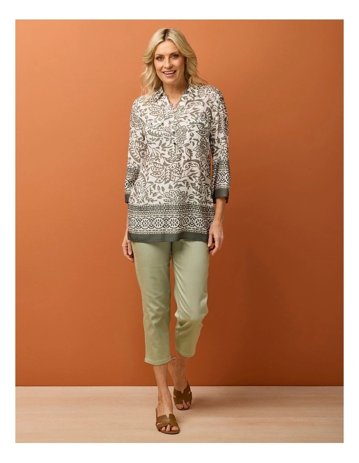 Olivette 3/4 Sleeve Border Blouse image 6