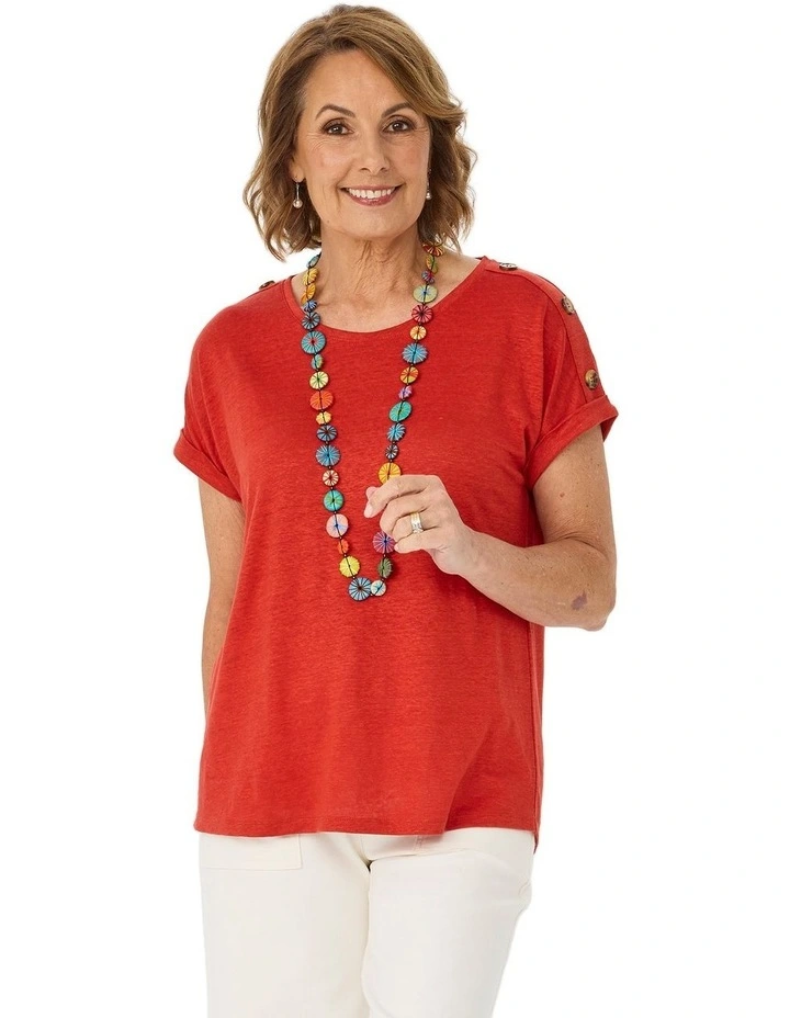 Lia Luxton Short Sleeve Button Detail Top image 1