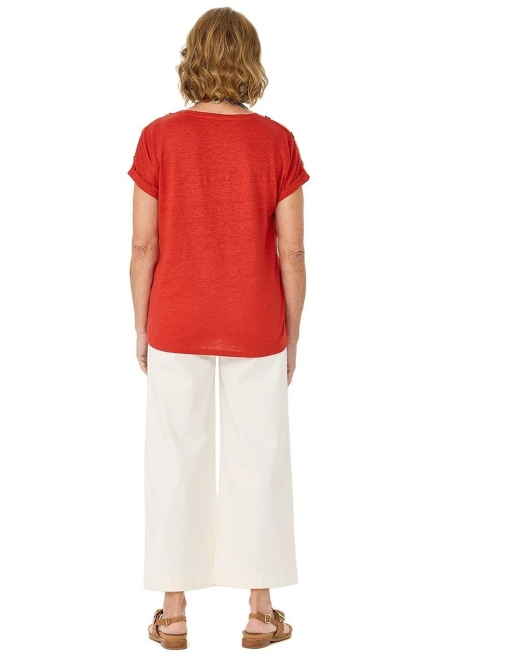 Lia Luxton Short Sleeve Button Detail Top image 2