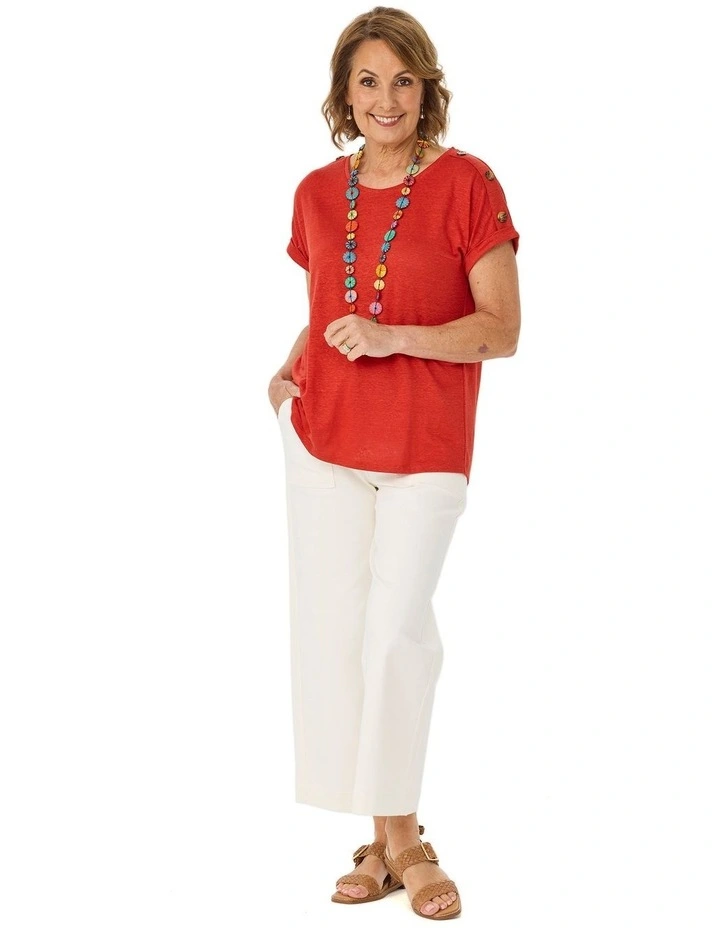 Lia Luxton Short Sleeve Button Detail Top image 4