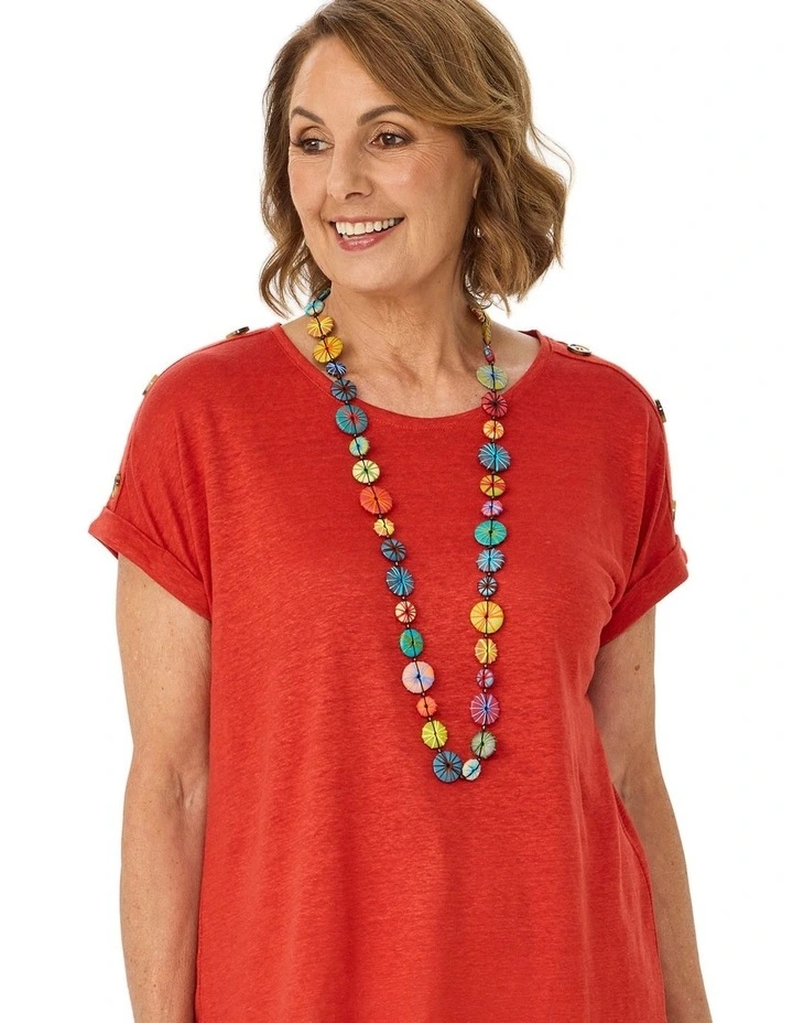 Lia Luxton Short Sleeve Button Detail Top image 5