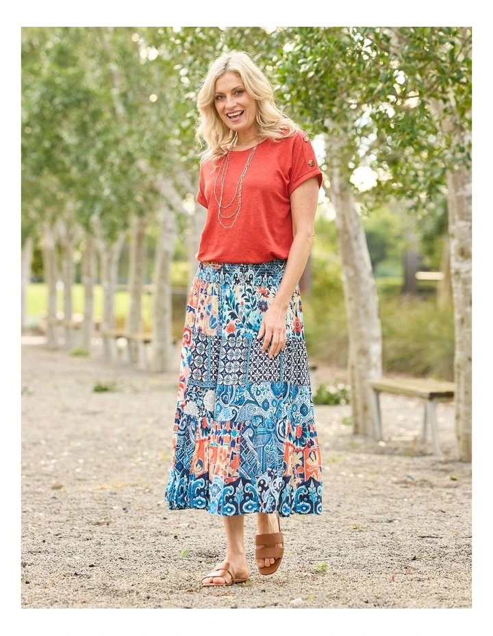 Lia Luxton Short Sleeve Button Detail Top image 7