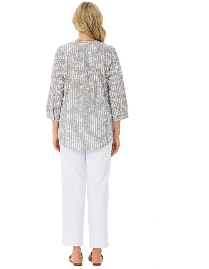 Ricamo 3/4 Sleeve Embroidered Shirt image 2