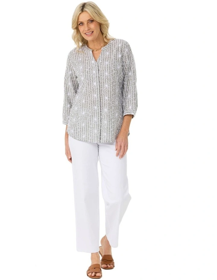 Ricamo 3/4 Sleeve Embroidered Shirt image 4