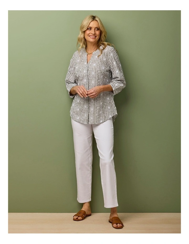 Ricamo 3/4 Sleeve Embroidered Shirt image 6