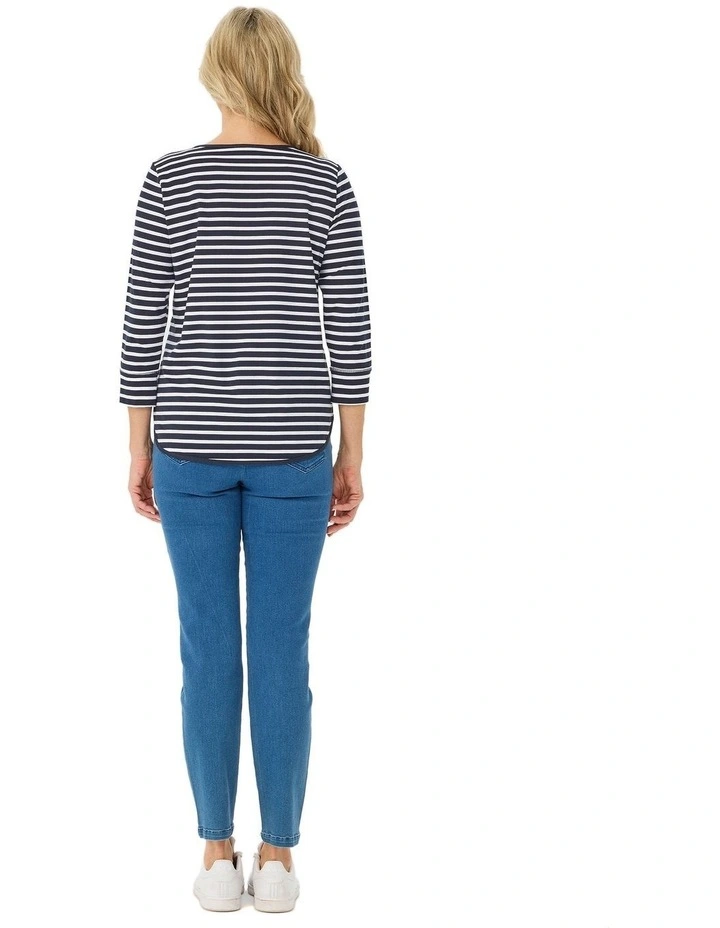 Stripe Eternity 3/4 Sleeve Top image 2