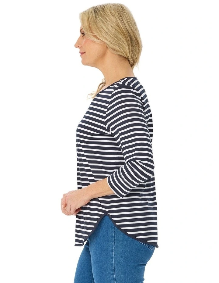 Stripe Eternity 3/4 Sleeve Top image 3