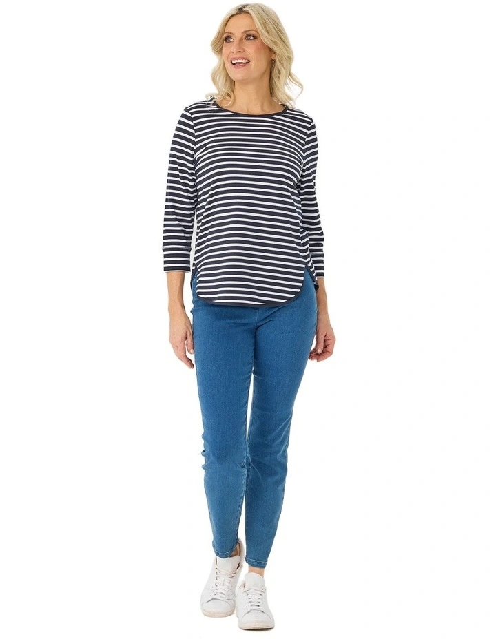 Stripe Eternity 3/4 Sleeve Top image 4