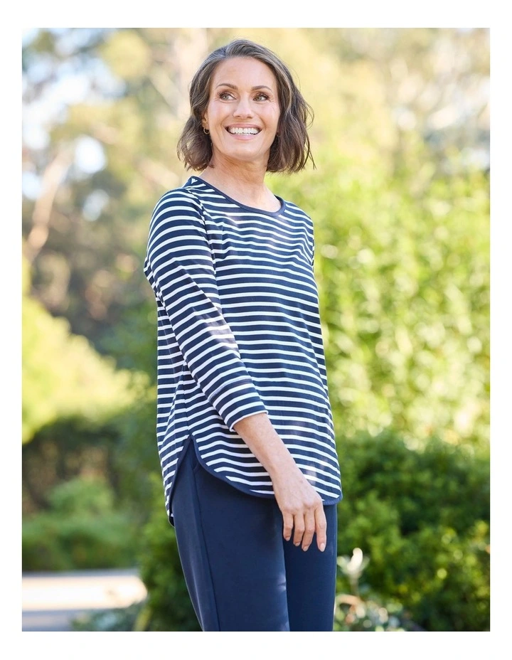 Stripe Eternity 3/4 Sleeve Top image 7