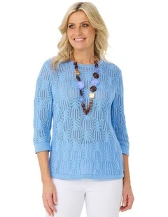 Violet 3/4 Sleeve Sweater