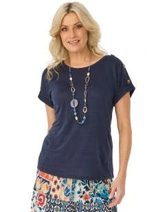 Lia Luxton Short Sleeve Button Detail Top