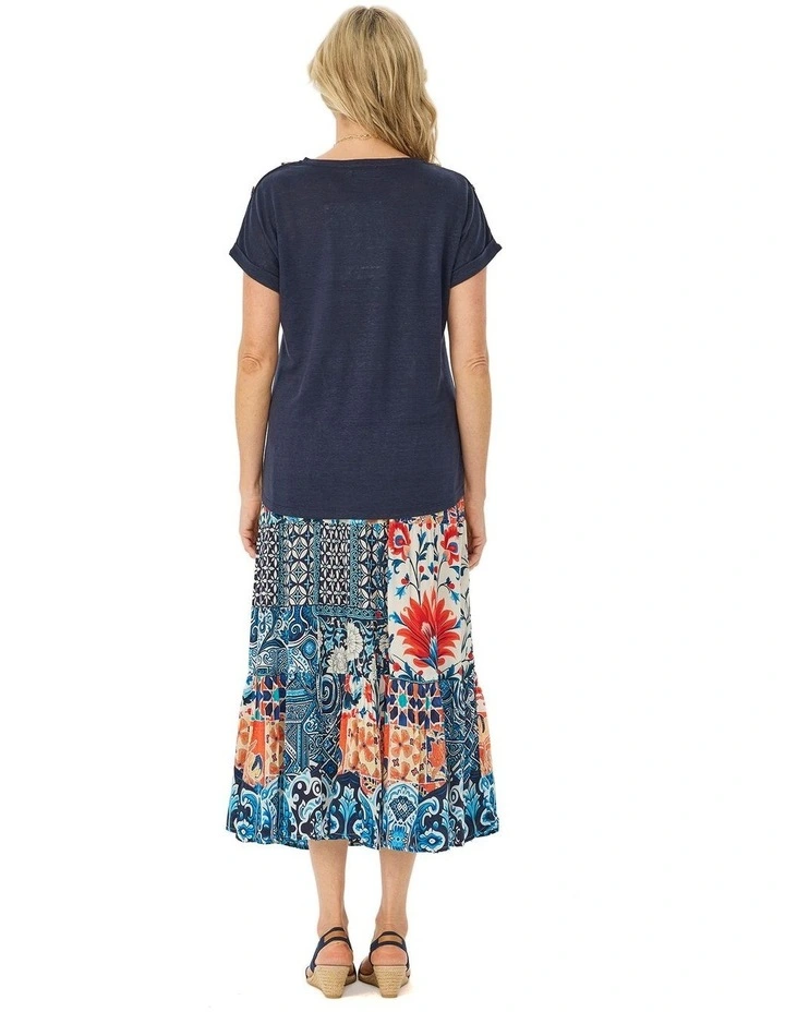 Lia Luxton Short Sleeve Button Detail Top image 2
