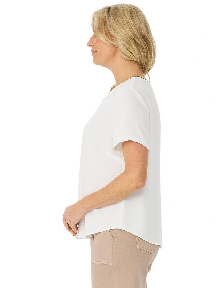 Resort Short Sleeve Button Trim Top image 3