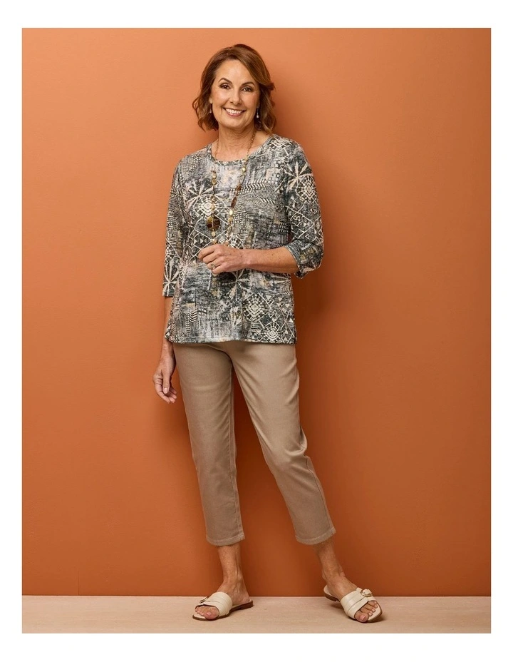 Ruby 3/4 Sleeve Burn Out Top image 6