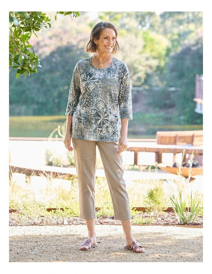 Ruby 3/4 Sleeve Burn Out Top image 7