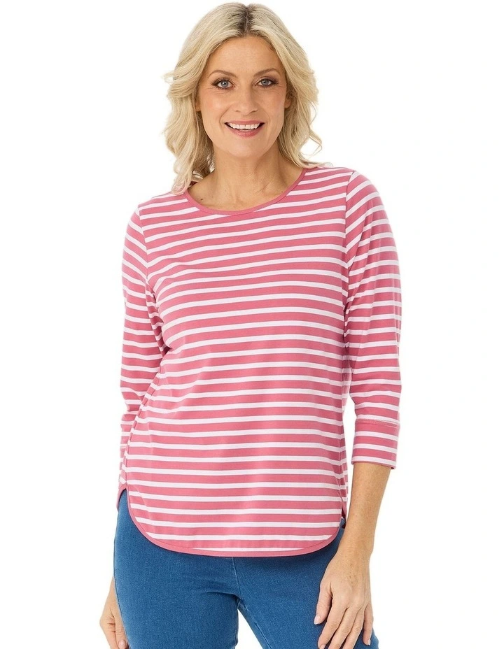 Stripe Eternity 3/4 Sleeve Top image 1