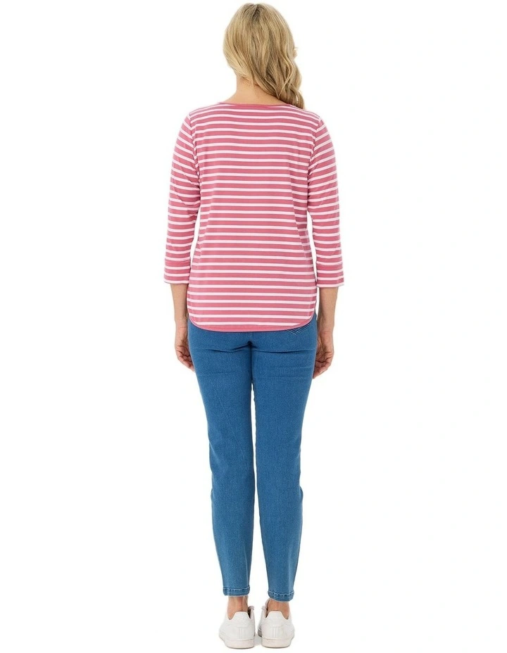 Stripe Eternity 3/4 Sleeve Top image 2