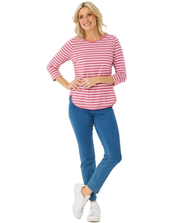 Stripe Eternity 3/4 Sleeve Top image 4