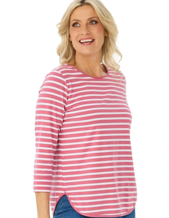 Stripe Eternity 3/4 Sleeve Top image 5