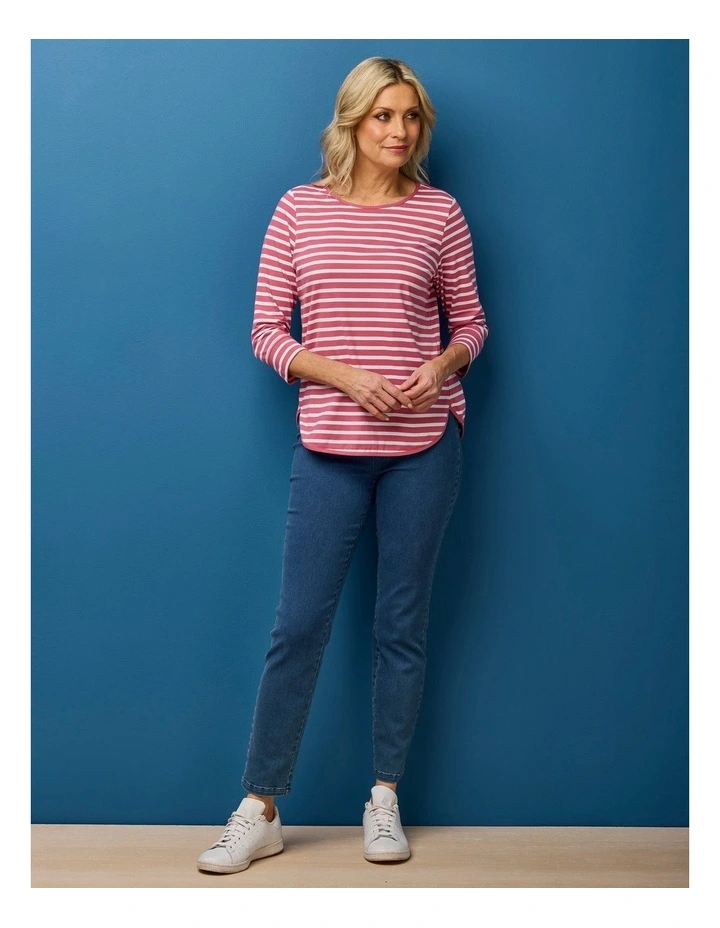 Stripe Eternity 3/4 Sleeve Top image 6