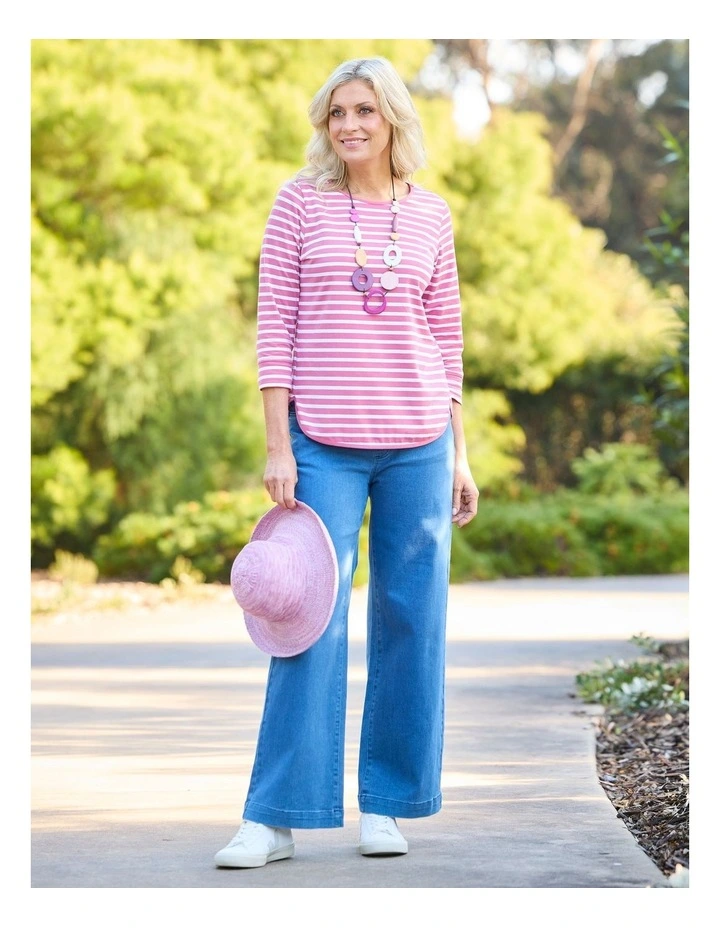 Stripe Eternity 3/4 Sleeve Top image 7