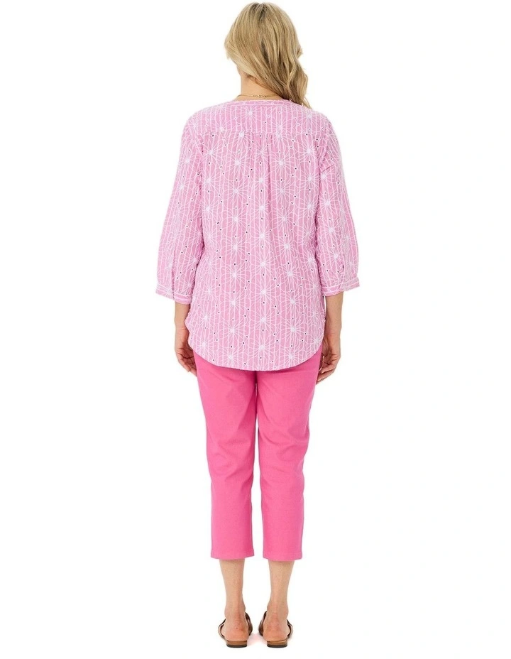 Ricamo 3/4 Sleeve Embroidered Shirt image 2