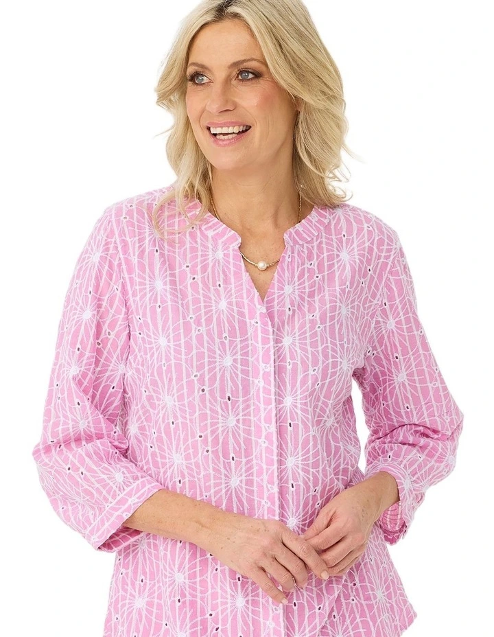 Ricamo 3/4 Sleeve Embroidered Shirt image 5