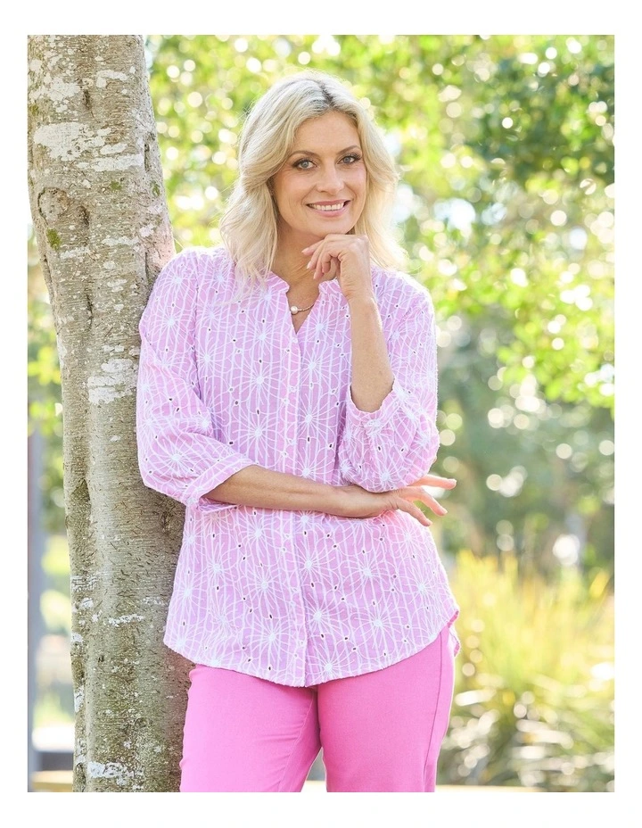 Ricamo 3/4 Sleeve Embroidered Shirt image 6