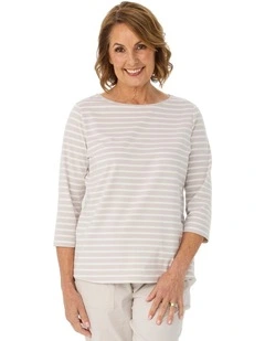 Gisele Stripe 3/4 Sleeve Top