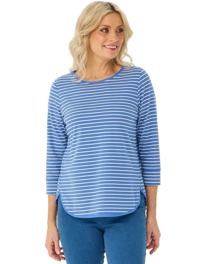 Stripe Eternity 3/4 Sleeve Top image 1