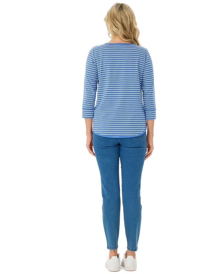 Stripe Eternity 3/4 Sleeve Top image 2