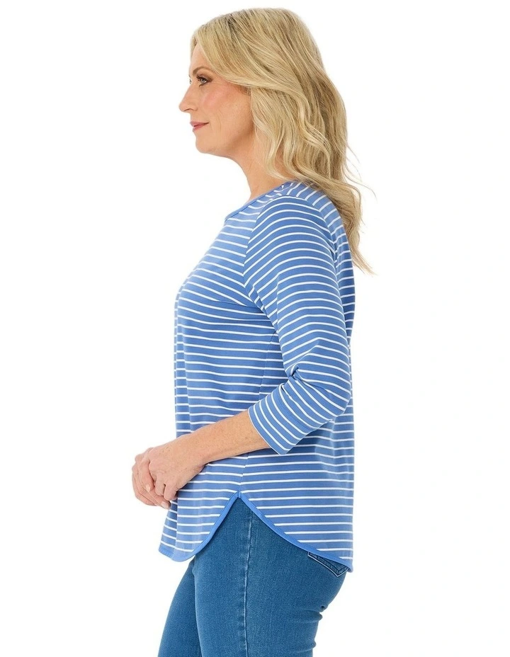 Stripe Eternity 3/4 Sleeve Top image 3