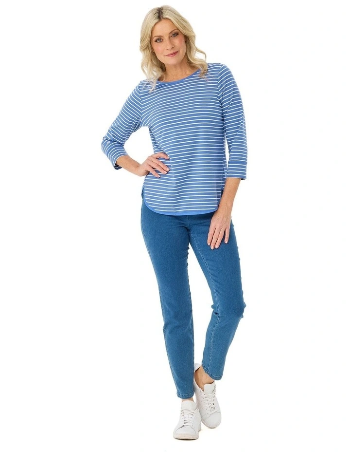 Stripe Eternity 3/4 Sleeve Top image 4