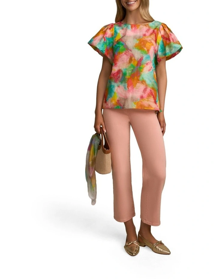 Puff Sleeve Blouse in Abstract Print image 6