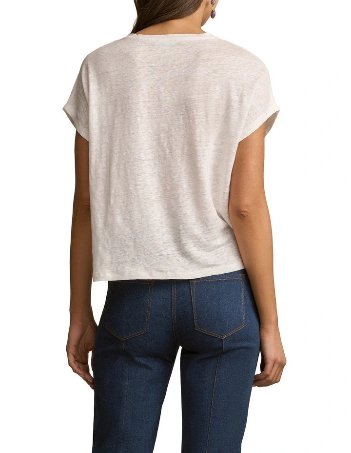Embroidered T-Shirt in White image 2