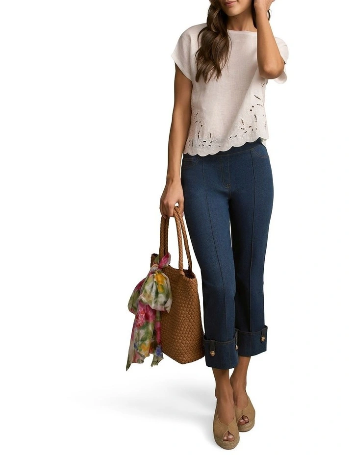 Embroidered T-Shirt in White image 5