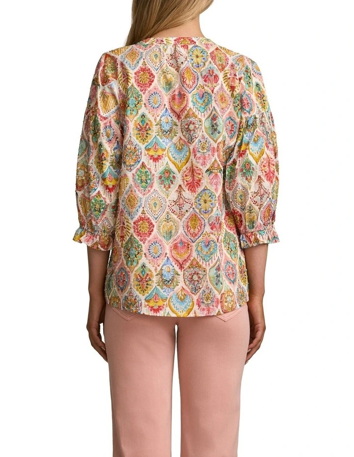 Cotton Dobby Blouse in Pink Nouveau image 2
