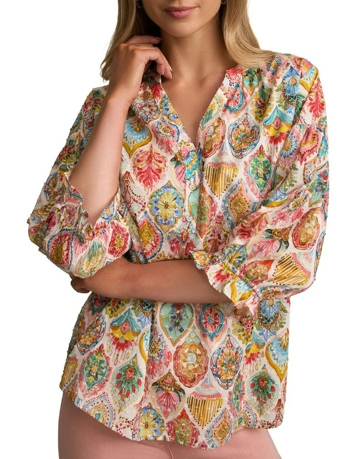 Cotton Dobby Blouse in Pink Nouveau image 4
