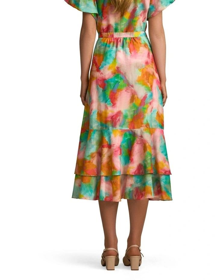 Tiered Skirt in Abstract Print image 2
