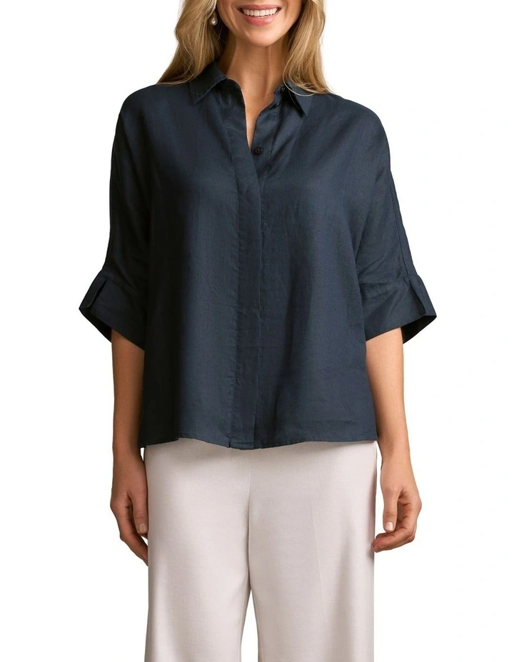 Relaxed Lightweight Shirt in Ink image 1