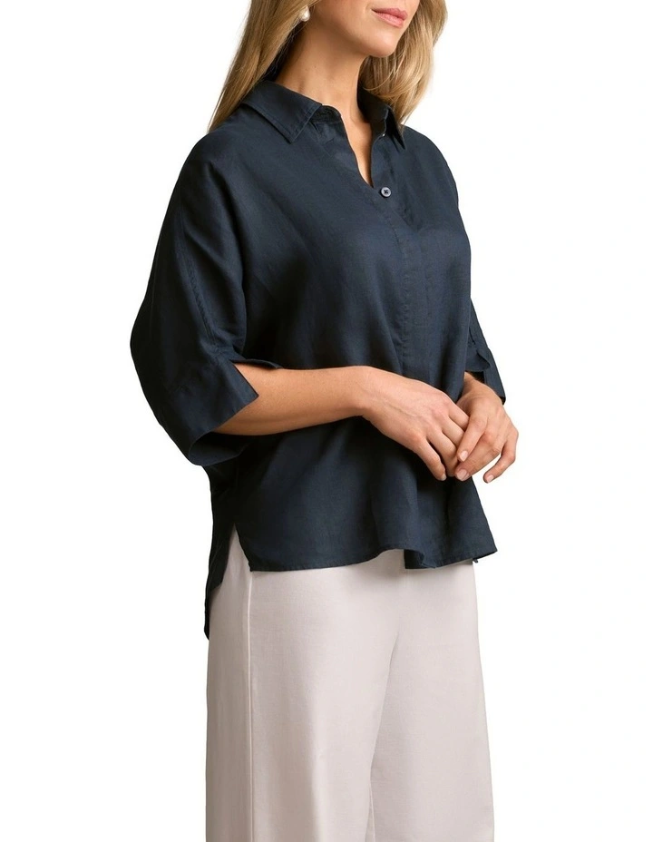 Relaxed Lightweight Shirt in Ink image 3